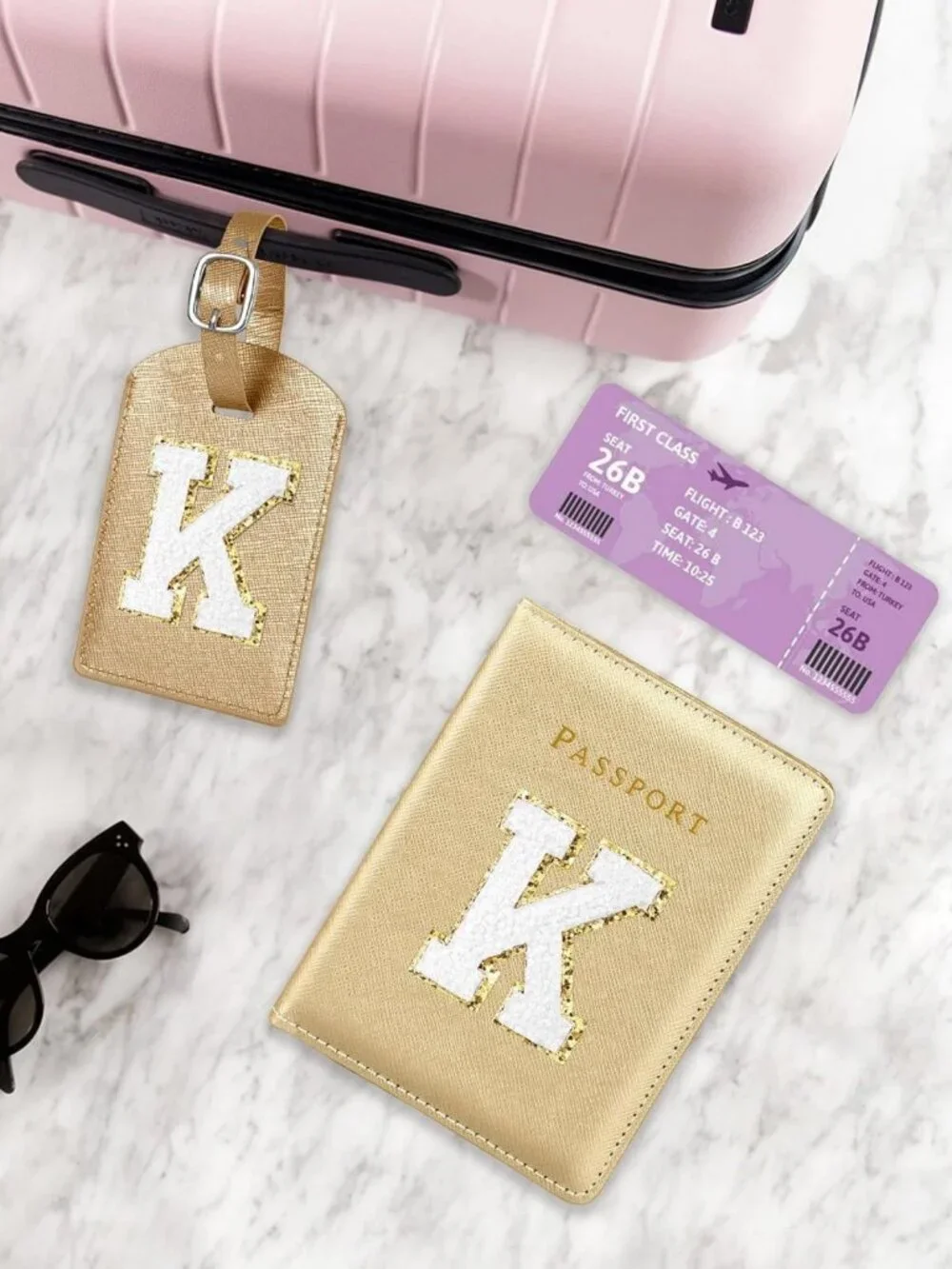 Personalized Leather Passport Holder & Luggage Tag Set | Travel Essentials